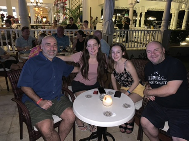 Jorge has a great relationship with Daniella and Amy.  When we travel together you will often find us sitting at a table debating various topics with his brother Pedro such as here in the Dominican Republic.