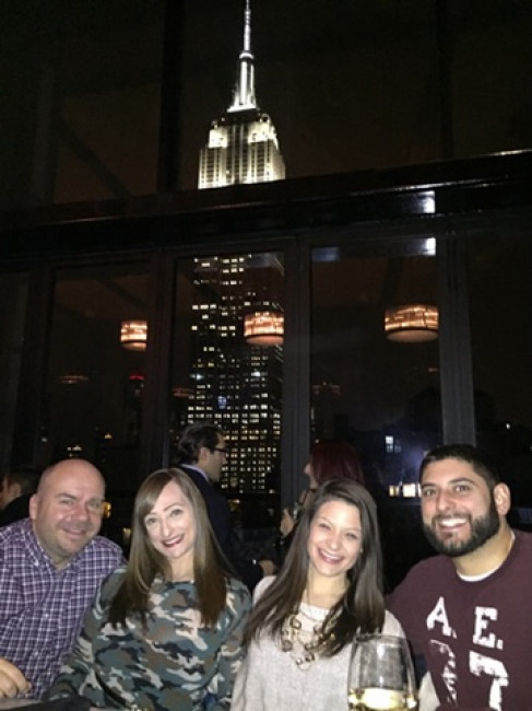 Love this photo of us!  What's better than the Manhattan scenery in the background.