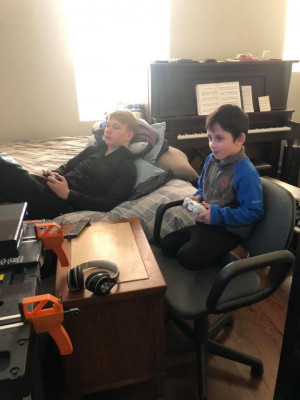 They are even known to play a game, or  two, or three of Minecraft together.  Manny coaches Noah through the universe and teaches him how to build and survive.