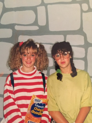 This is Lori and me dressed up for a musical performance at sleep away camp.  We were so excited for this show!