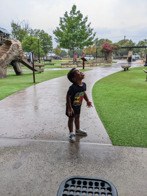 Micah loves to play in the rain!