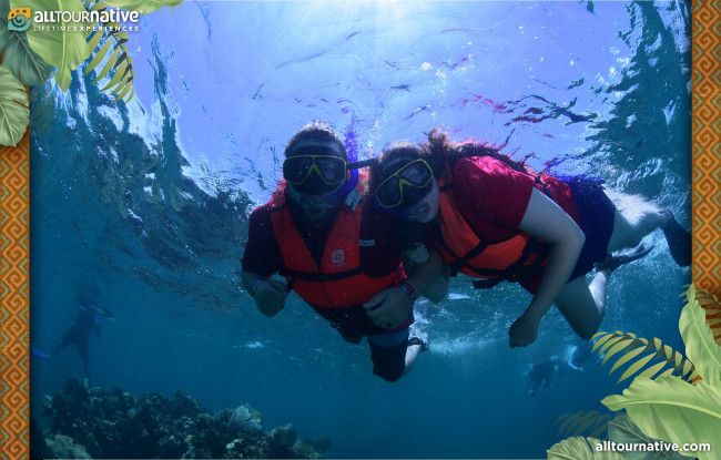Snorkeling in Cancun. We saw lots of fish and coral, Starfish, and a Sea Turtle