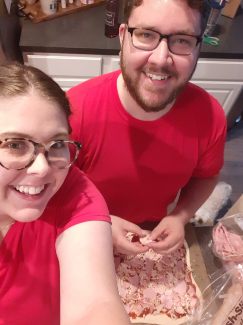 Jarrett and Laurice love cooking together. Here, we are making home made Pizza.