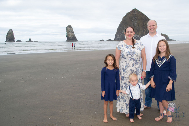 Cannon Beach for a family picture - continuing with the Goonie theme of coastal Oregon 