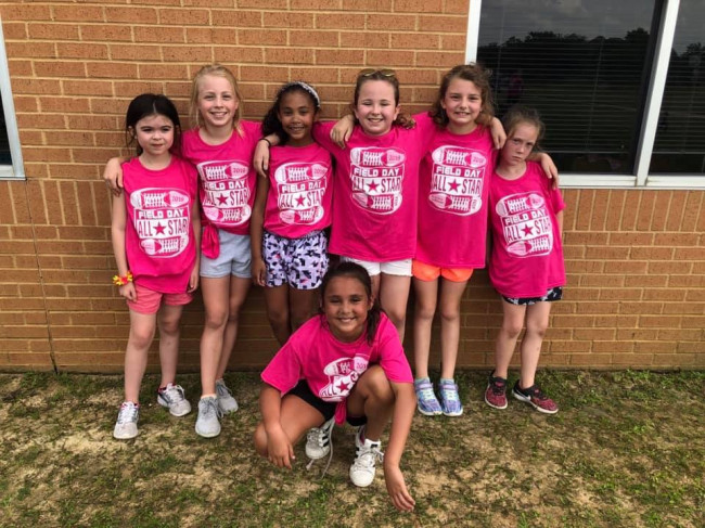 Bryce and her friends at field day. 