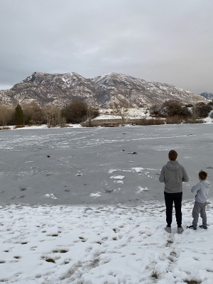 Feeding the ducks and racing remote control cars on the ice 