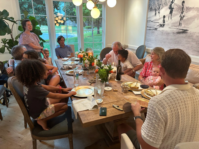JJ is one of 7 and has a very large extended family. The boys have 13 cousins & counting on that side alone! We love hosting large family gatherings – we joke we built a venue, not just a house! This was a small celebration for JJ's dad's birthday.
