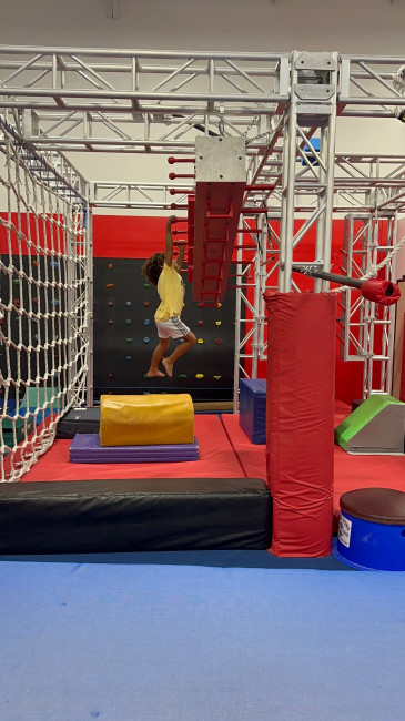 Miles has always been able to climb with incredible natural ability. We are so thankful to have found such a perfect outlet for him in his ninja class! His coaches are helping him learn new techniques and are also teaching him how to fall safely.