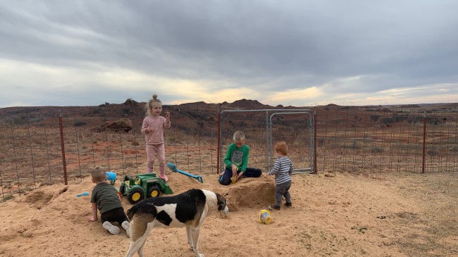 Thanksgiving Sand Dig at the Ranch with Papa and Yaya.