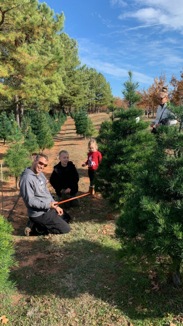 Uncle Shiloh and Sutton found their tree!