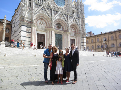 On holiday with Sela's family in Italy.