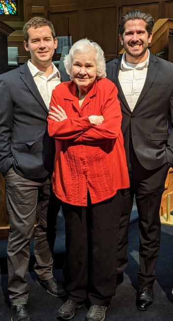 Jake and his brother with their grandmother 