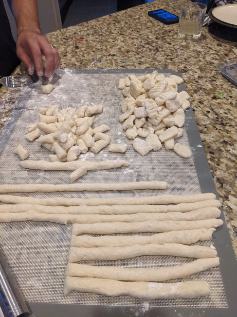 From the time Monica and Jake attempted homemade gnocchi...they weren't too bad for their first try! 