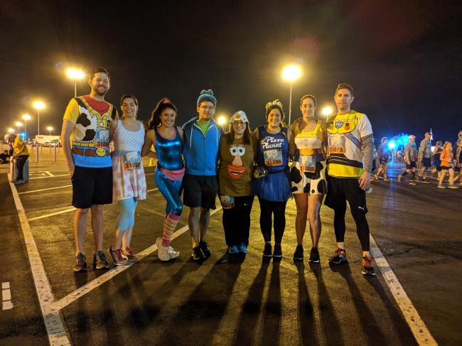 Monica and Jake with her family before running their 10k at Disney World. I mean who doesn't love Disney World or dressing up! 