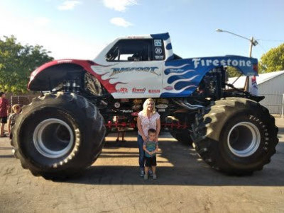 Kayson is obsessed with monster trucks. 