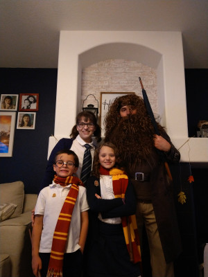 Last year for Halloween, we dressed up like characters from Harry Potter!  We have so much fun together on holidays.