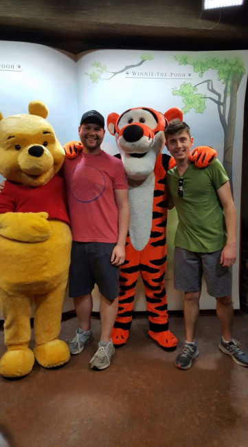 At Disney World with Dave's childhood favorite Winne the Pooh