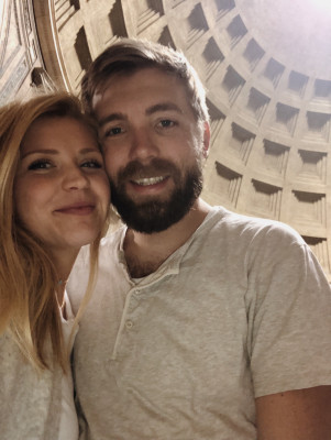 Matt is a huge history and art history buff and was on cloud 9 visiting Rome and getting to see amazing places like the Pantheon in this photo.