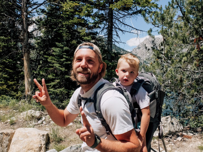 Getting our kids into the outdoors and experiencing nature is a priority for us and sometimes that means strapping them to your back for some nice hiking in the Tetons :)