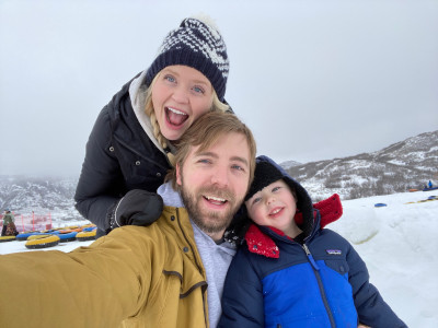 We get lots of snow most winters. Good thing we are obsessed with building snowmen and going sledding with our kids!