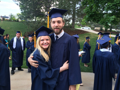 Cami and Matt started dating in college and got to walk for graduation on the same day. Matt with a degree in applied physics and Cami with a degree in human development!