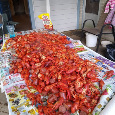 We love crawfish! We have our own boiling equipment. Yum!!