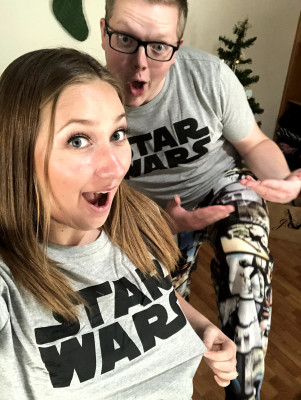 We are big Starwars fans! These were some fun matching Christmas PJs to reflect our commitment. Needless to say, our family is out of this world.