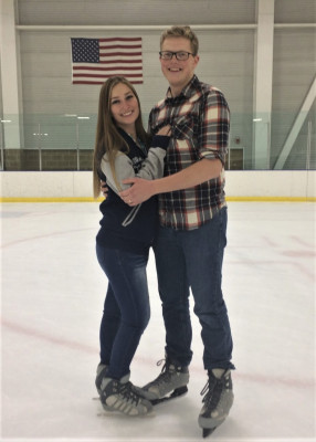 Our first date was ice skating in Provo, Utah. Brett wasn't very good at skating and needed a hand to hold. Jessica saw right though that, but played along anyway. 