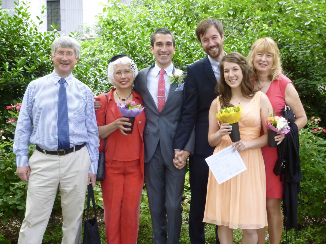 Our wedding day in June 2013. Peter’s parents James and Pritam, and Tyler’s mom Rita and sister Jenny in NYC.
