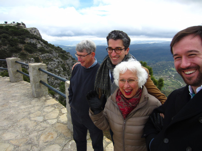 We love to travel and explore new places. Here we are with Pritam and James on a trip to Spain.