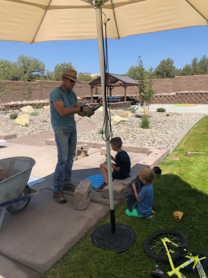 Joe became a medical doctor when we was going to college but before that he worked in construction, landscaping and house building. He still loves getting his hands dirty and has done lots of cool things in our backyard including a zipline!