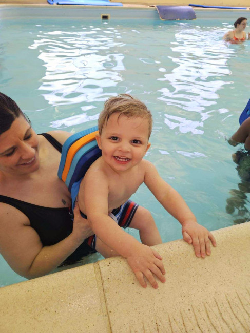 Fun at swimming lessons 