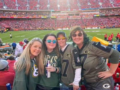 We love to go to football games with friends and family!