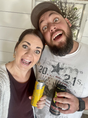 Energy drinks are life! Jess loves the yellow Red Bull, and Mike loves the Reign energy drinks right now. He cycles through different ones. 