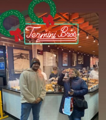 Christmas Eve morning at the Reading Terminal in Philadelphia is a 20 yr tradition.  Omar and I getting the desserts.
