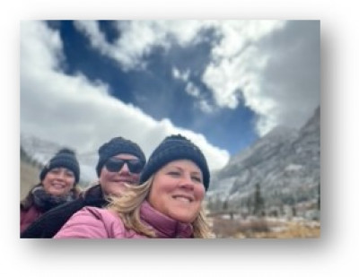 Colorado in ‘21 with my travel buddies Bonnie and Jen.  I love the outdoors, mountains and snow.  