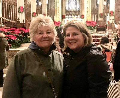 My mom and I spending the day walking around NYC at Christmas.