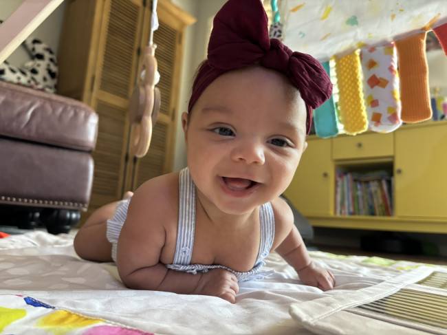 Getting the hang of this tummy time.