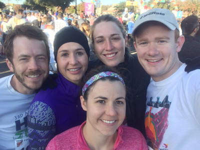 Elizabeth and her siblings at a Turkey Trot. 