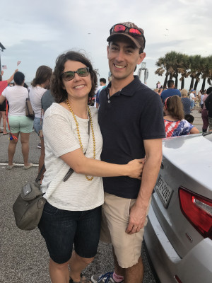 Enjoying 4th of July with a parade.