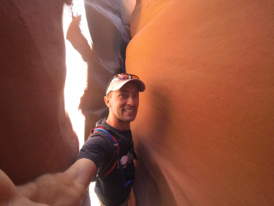 Slot canyon hike. It was a bit tight.