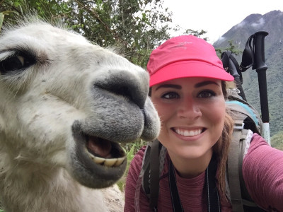 Megan was so excited to see llamas on the Inca Trail (and apparently they were excited to see her, too)!