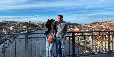 A windy day on the Dom Luís bridge in Porto, Portugal. My hat almost blew off while this was being taken!