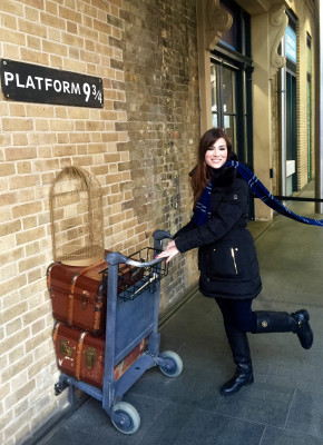 At Platform 9 3/4 (Megan is a Ravenclaw).