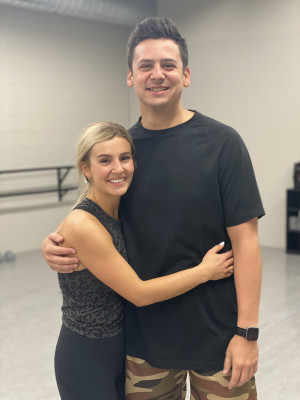 Perry loves to support Saige at her group fitness classes
