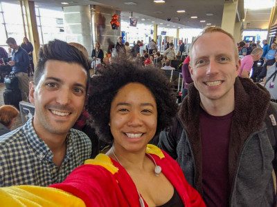 Bumping into one of our best friends, Aerica, at the airport