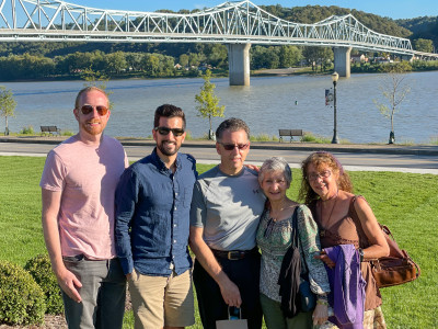 With John's parents and aunt on the banks of the Ohio River