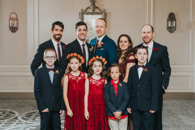 Our siblings and niblings were a big part of our wedding party (2018)