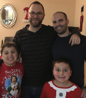 With our nephews, Little Johnny (left) and Luca (right) on Christmas Eve