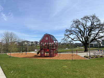 We are surrounded by amazing parks where we live. The red barn park is a  small one, but so fun! 